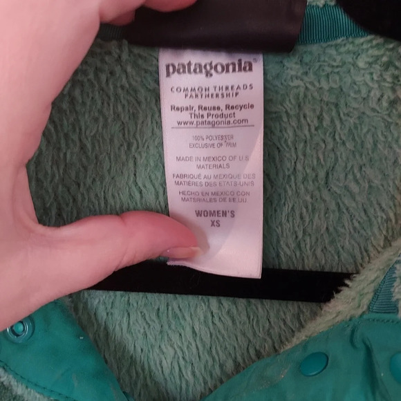 Patagonia Re-Tool Snap-T Fleece Pullover Women's Aqua Stone/Berly Green X-Dye XS - Picture 5 of 9